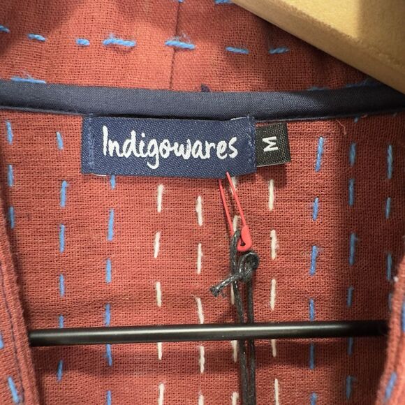 Indigowares Jacket Womens Medium Brown Artsy‎ Hippie Boho Indie Open Layering - Picture 11 of 16